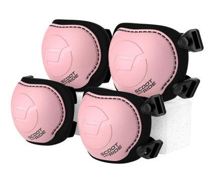 Kask i ochraniacz Scoot & Ride Zestaw ochraniaczy na łokcie i kolana rozmiar XXS Rose